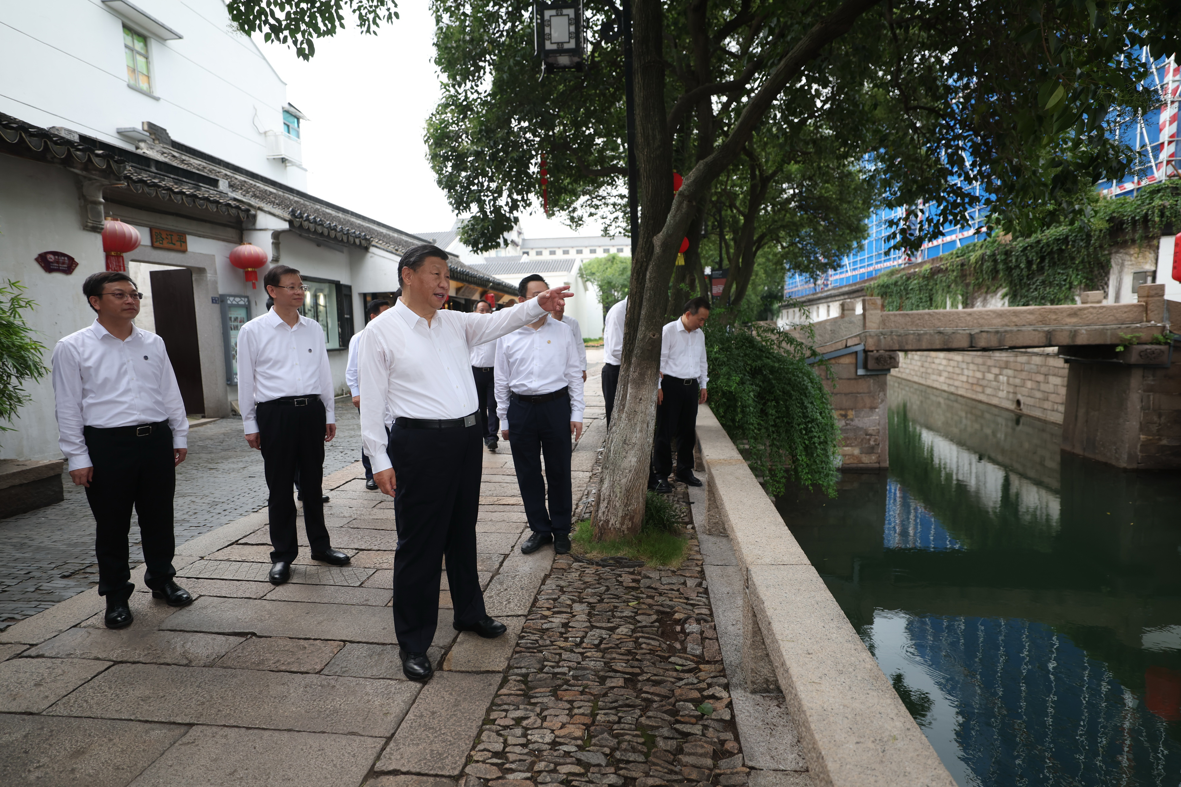 2023年7月6日，習(xí)近平在蘇州平江歷史文化街區(qū)考察。